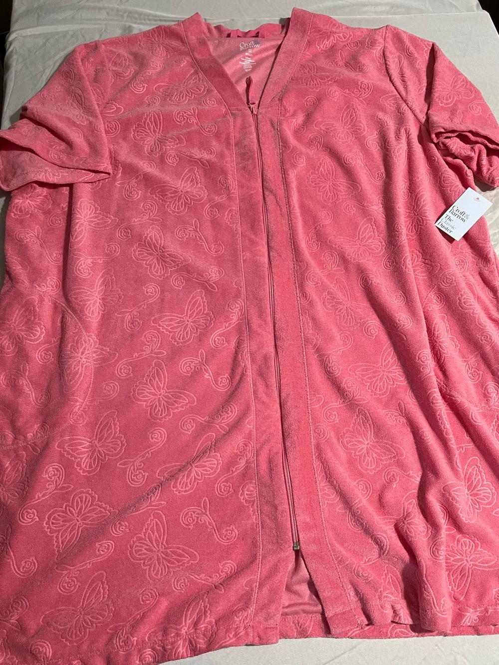 croft & barrow Pink Butterfly Zip-Front Robe Women’s Size 3XL New with Tags